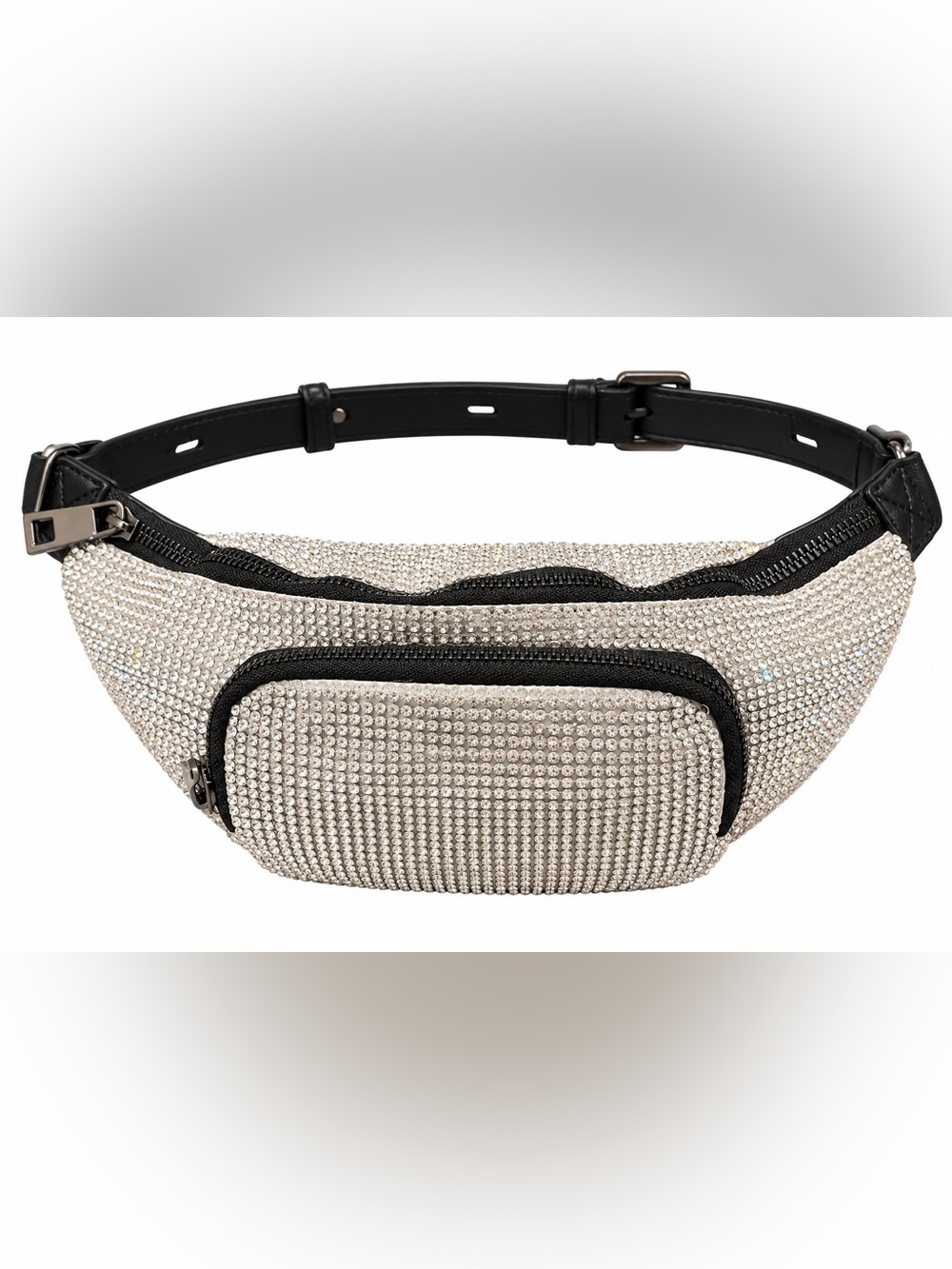 Vince Camuto Silver Rhinestone Crystal Belt Bag Fanny Pack NWT MSRP $118